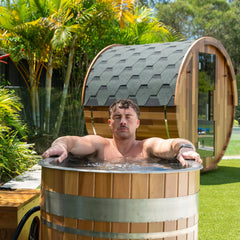 Outdoor Edenview Traditional Barrel Sauna & Arctic Ice Bath Revel Saunas