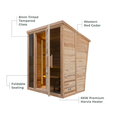 Solaris 4 Person Traditional Outdoor Cabin Sauna Revel Saunas