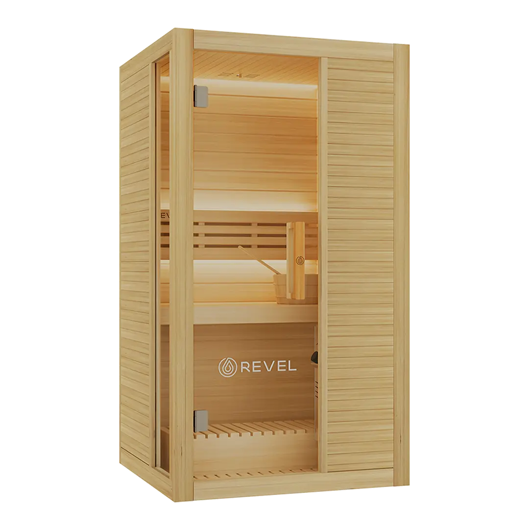 Revel Tampere 1 Person Traditional Finnish Sauna with Step Revel Saunas