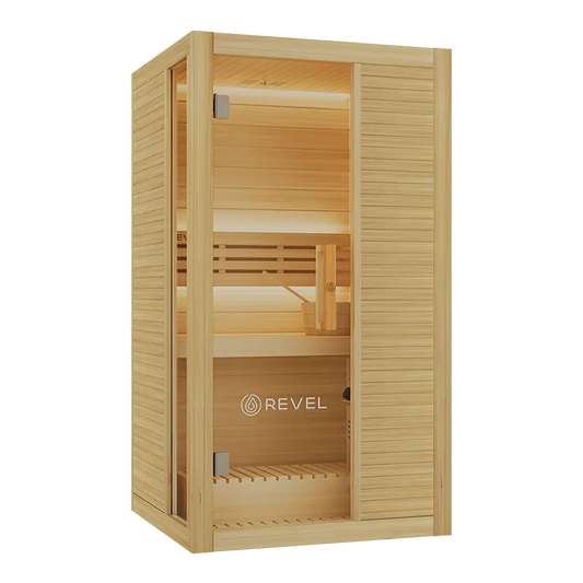 Revel Tampere 1 Person Traditional Finnish Sauna with Step Revel Saunas