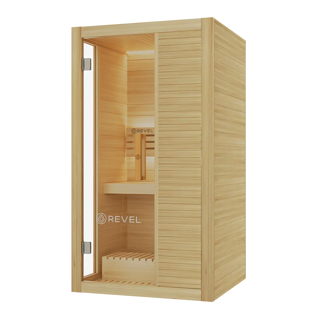 Revel Tampere 1 Person Traditional Finnish Sauna with Step Revel Saunas