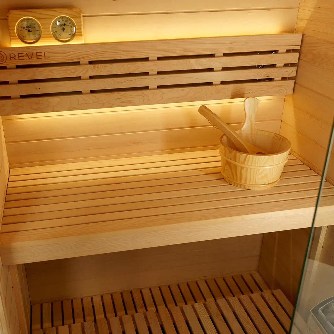 Revel Tampere 2 Person Traditional Finnish Sauna with Step Revel Saunas