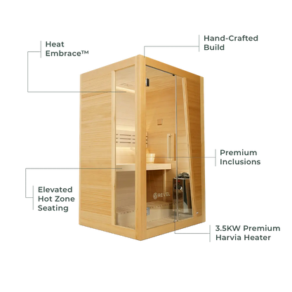 Revel Tampere 2 Person Traditional Finnish Sauna with Step Revel Saunas