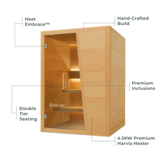 Revel Tampere 4 Person Double Tier Traditional Finnish Sauna Revel Saunas