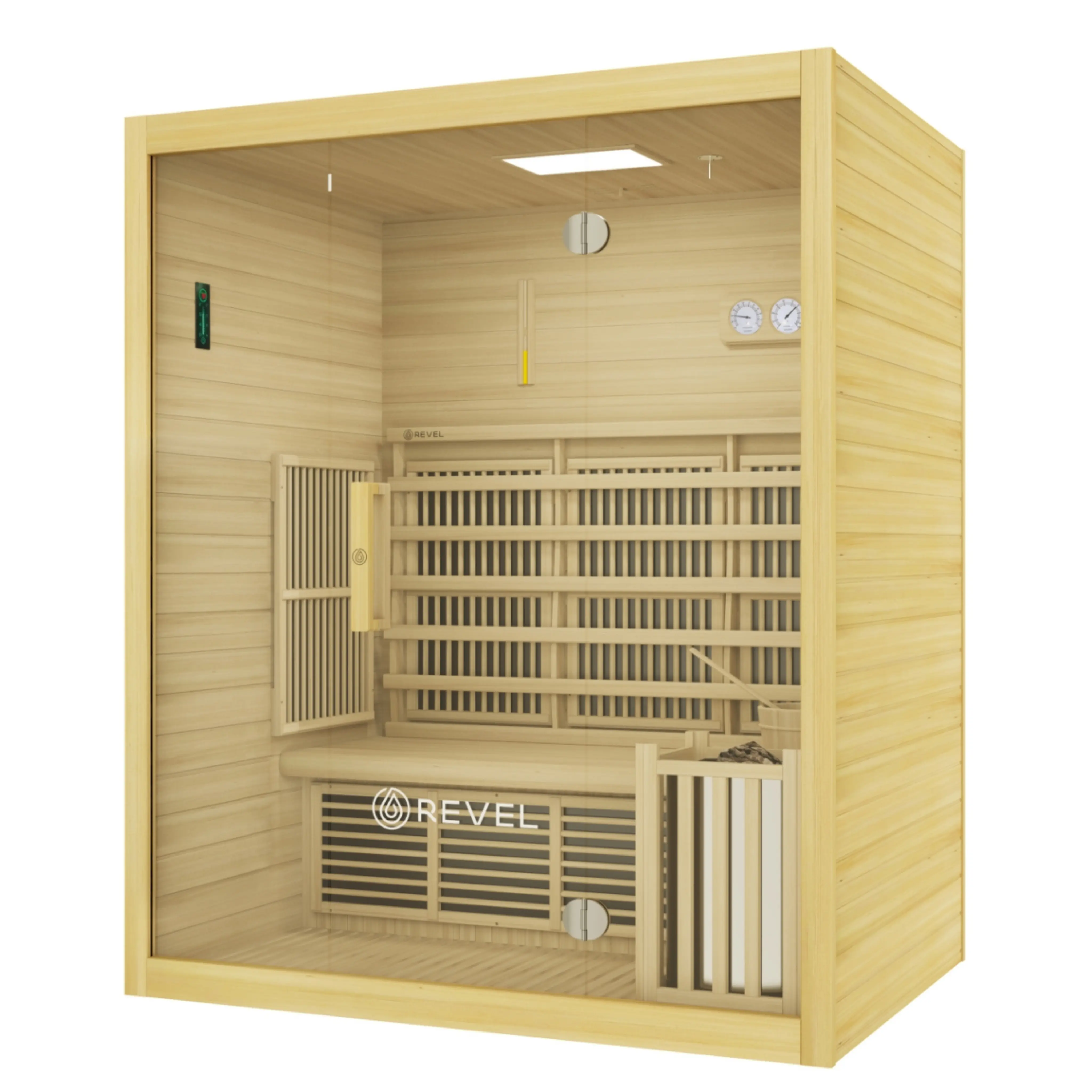 Revel NordicWave 3 Person Infrared & Traditional Hybrid Sauna Revel Saunas