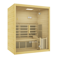 Revel NordicWave 3 Person Infrared & Traditional Hybrid Sauna Revel Saunas