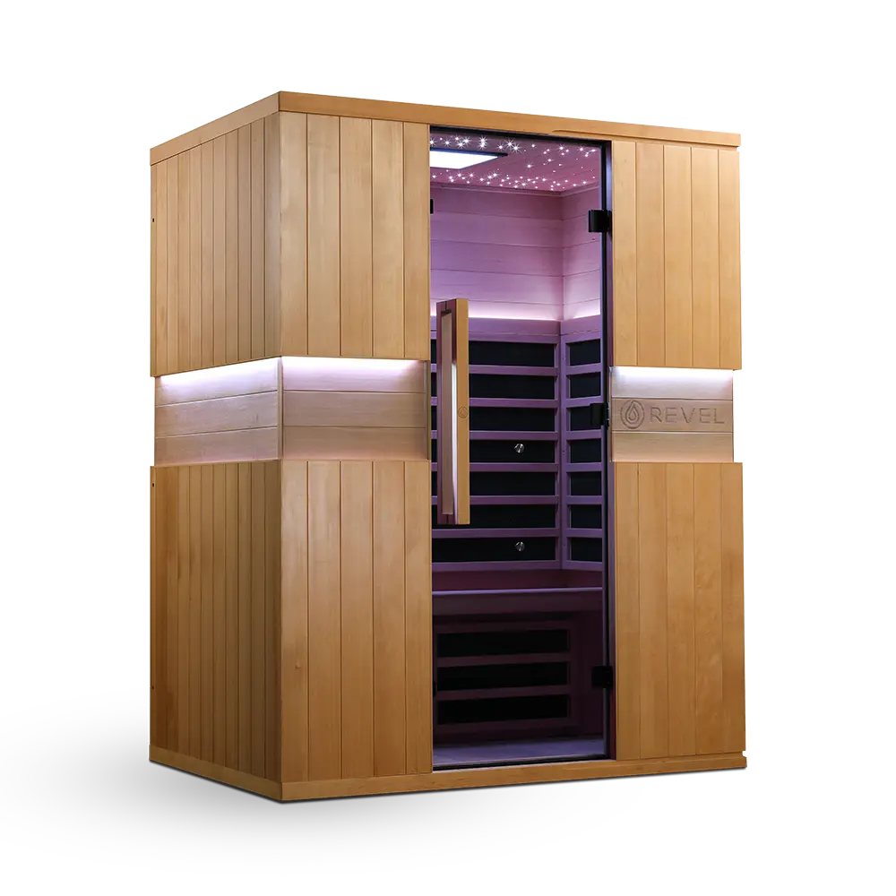 Revel Aura 3P Infrared Sauna with Glacier Solo Ice Bath and 1HP Chiller Revel Saunas