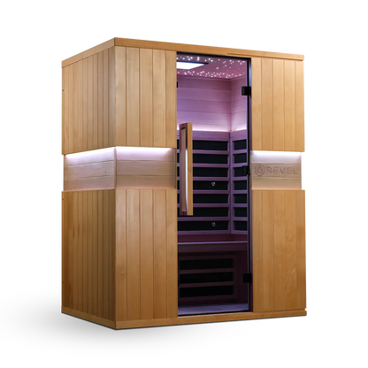 Revel Aura 3P Infrared Sauna with Glacier Solo Ice Bath and 1HP Chiller Revel Saunas