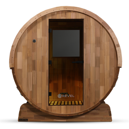 Revel Aurora - 2 Person Traditional Cedar Barrel Sauna - Next Gen (Sauna Only)