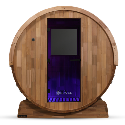 Revel Aurora - 2 Person Traditional Cedar Barrel Sauna - Next Gen (Sauna Only)