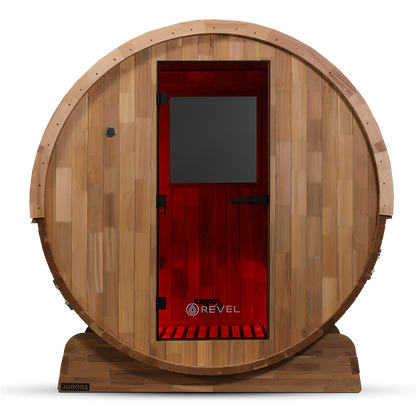 Revel Aurora - 2 Person Traditional Cedar Barrel Sauna - Next Gen (Sauna Only)