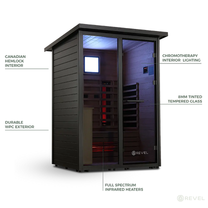 Revel Eclipse - 2 Person Full Spectrum Infrared Cabin Sauna Revel Saunas