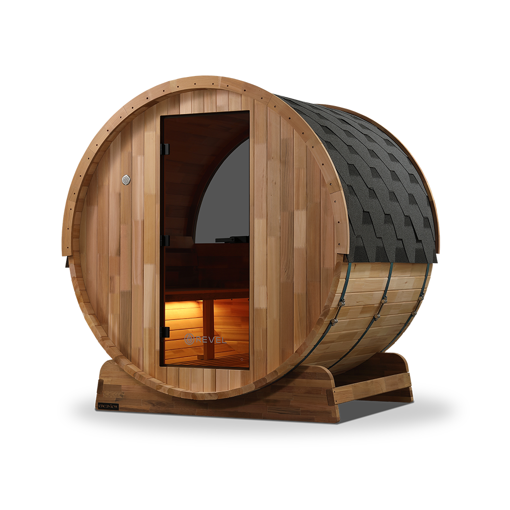Revel Edenview - 4 Person Traditional Cedar Barrel Sauna (Barrel Only)