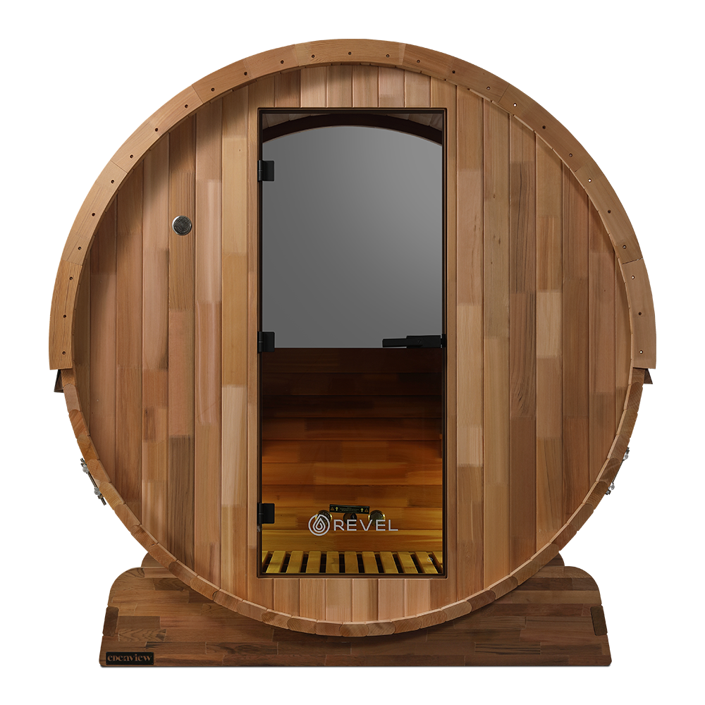 Revel Edenview - 4 Person Traditional Cedar Barrel Sauna (Barrel Only)