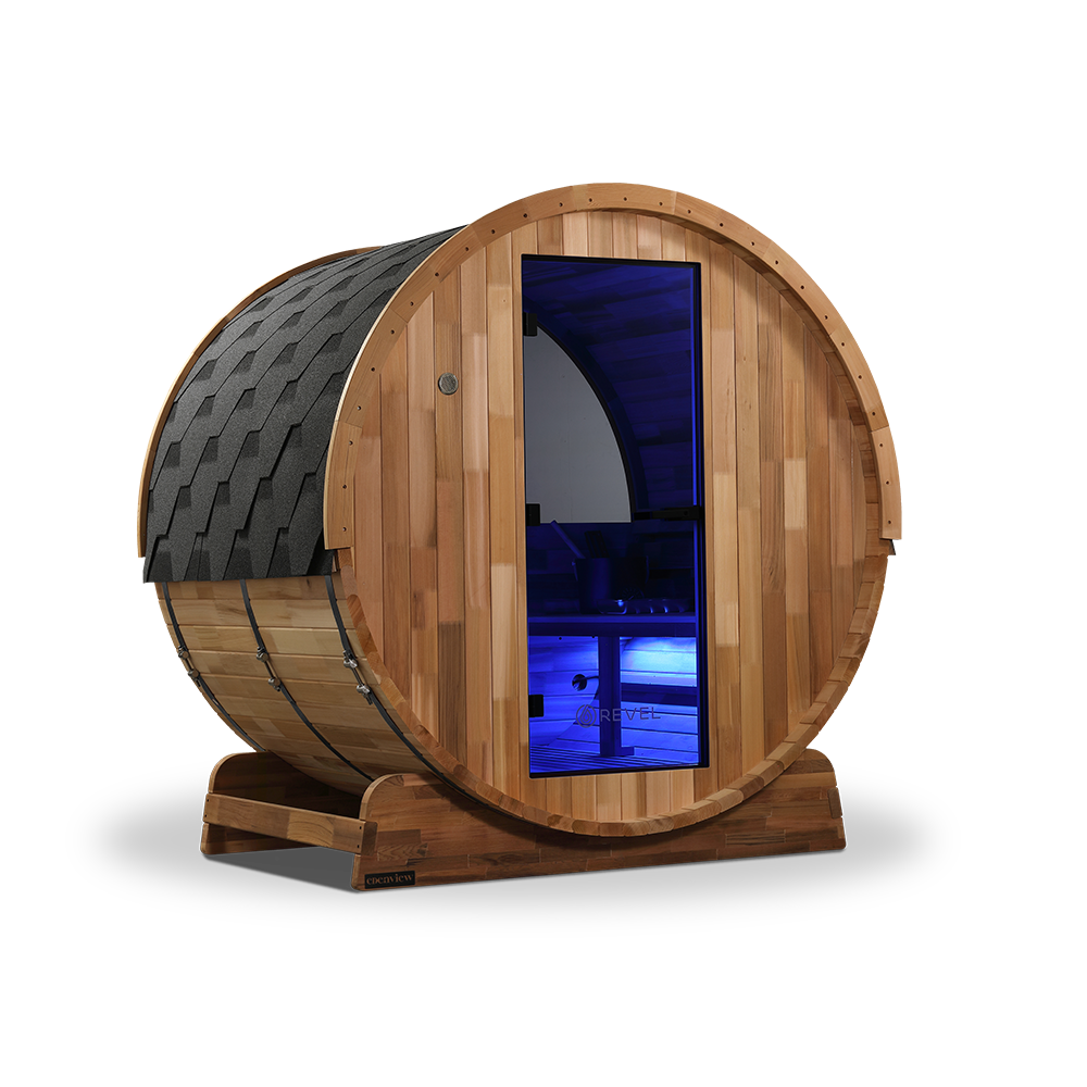 Revel Edenview - 4 Person Traditional Cedar Barrel Sauna (Barrel Only)