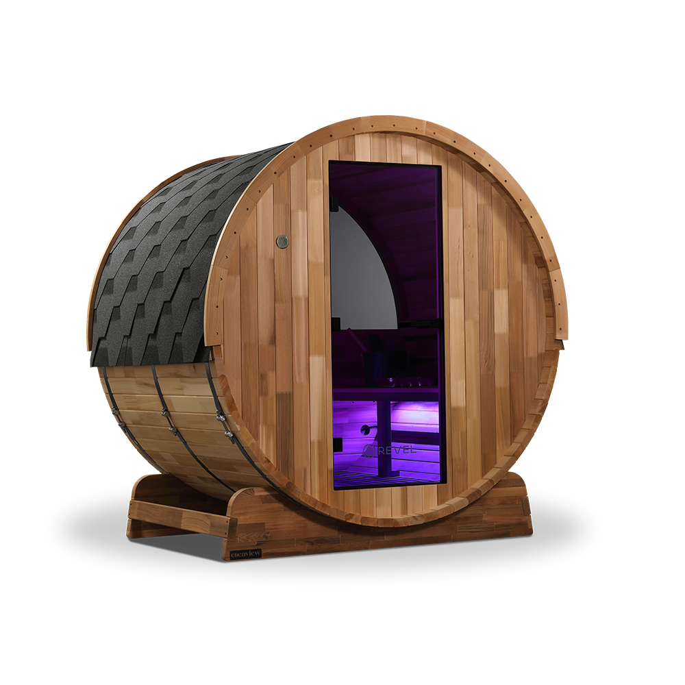 Revel Edenview - 4 Person Traditional Cedar Barrel Sauna (Barrel Only)