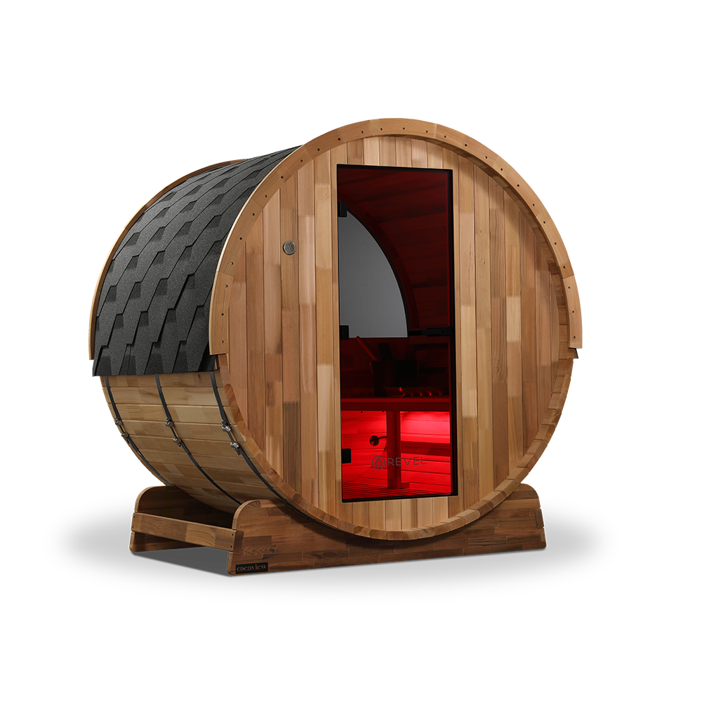 Revel Edenview - 4 Person Traditional Cedar Barrel Sauna (Barrel Only)