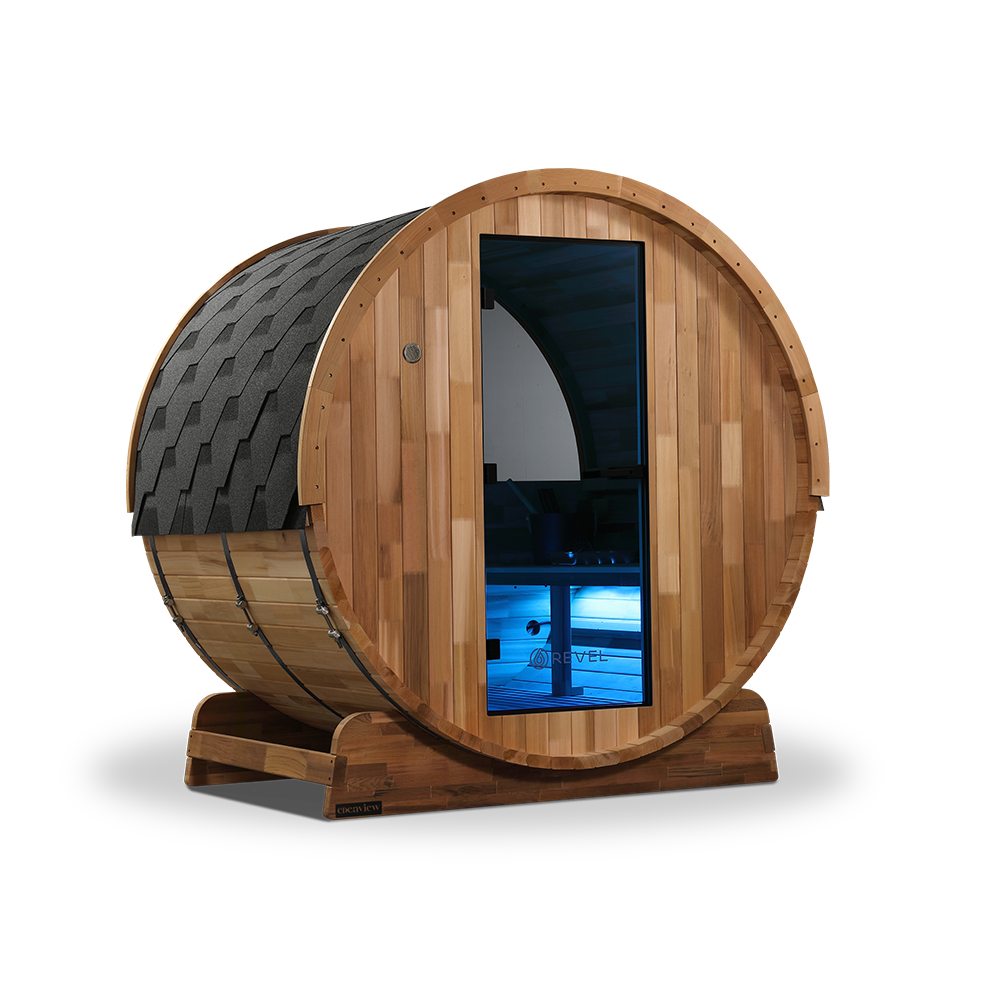Revel Edenview - 4 Person Traditional Cedar Barrel Sauna (Barrel Only)
