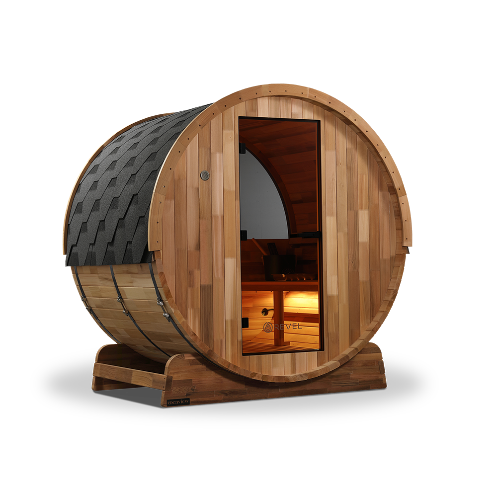 Revel Edenview - 4 Person Traditional Cedar Barrel Sauna (Barrel Only)