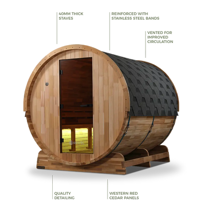 Revel Edenview - 8 Person Traditional Cedar Barrel Sauna Revel Saunas