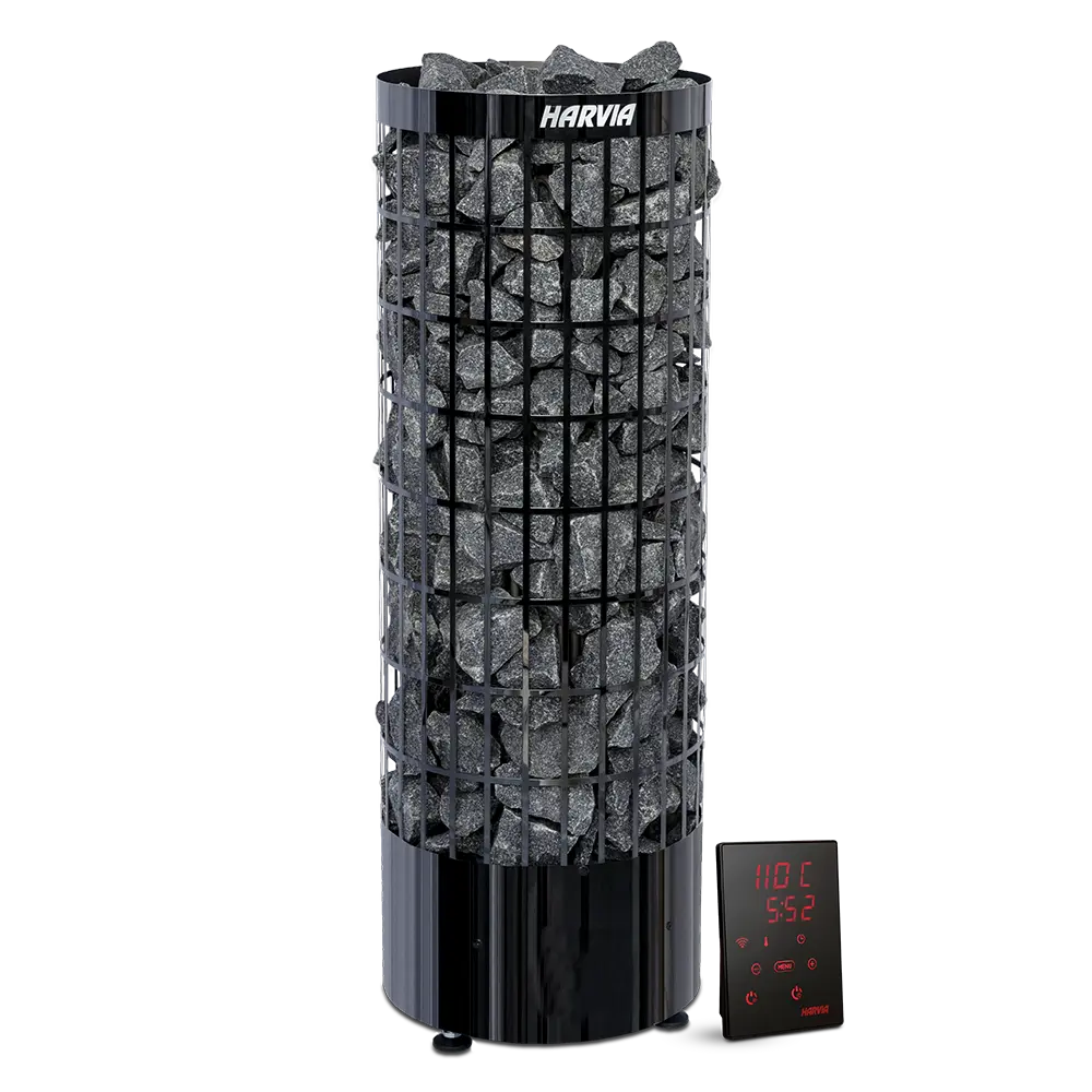 Harvia Electronic Black Cilindro Pillar Heater 6.8KW - PC70 Revel Saunas