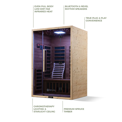 Revel Kora 2 Person Far Infrared Sauna - Next Gen Revel Saunas