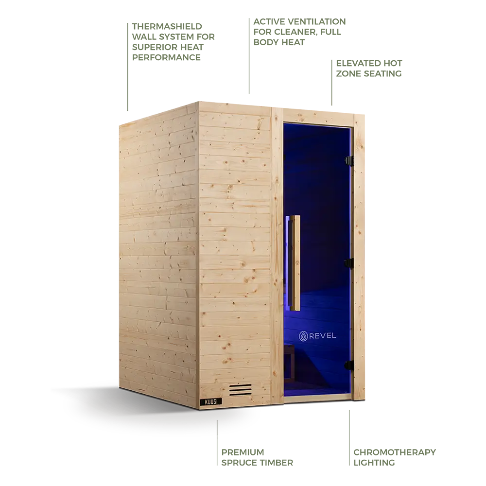 Revel Kuusi 2 Person Traditional Finnish Sauna Revel Saunas