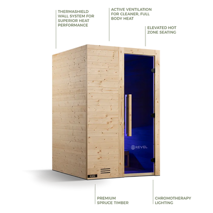 Revel Kuusi 2 Person Traditional Finnish Sauna Revel Saunas