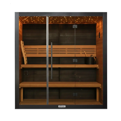 Revel Loom 4P Traditional Finnish Sauna with Glasur All in One Ice Bath Black Revel Saunas