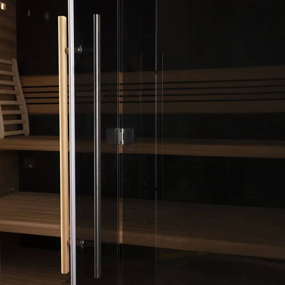 Revel Loom 4P Traditional Finnish Sauna with Glasur All in One Ice Bath Black Revel Saunas
