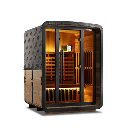 Revel Luna 3P Infrared Cabin Sauna with Glacier Solo Ice Bath and 1HP Chiller Revel Saunas