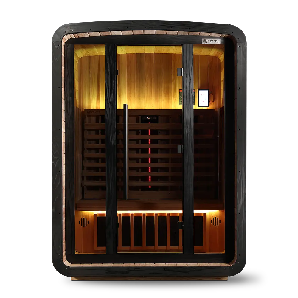 Revel Luna 3P Infrared Cabin Sauna with Glacier Solo Ice Bath and 1HP Chiller Revel Saunas