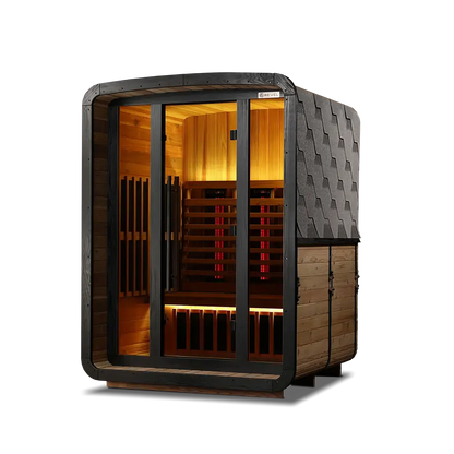 Revel Luna 3P Infrared Cabin Sauna with Glacier Solo Ice Bath and 1HP Chiller Revel Saunas