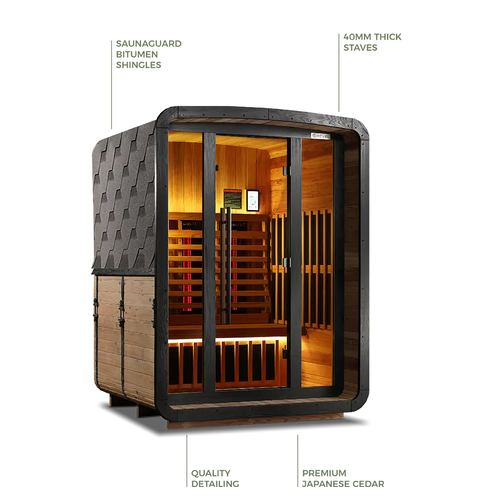 Revel Luna 3 Person Infrared Cabin Sauna - Next Gen Revel Saunas