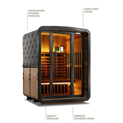 Revel Luna 3 Person Infrared Cabin Sauna - Next Gen Revel Saunas