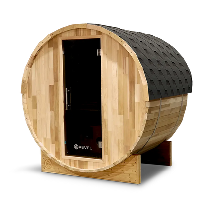 Revel Luna 3 Person Cedar Infrared Barrel Sauna Revel Saunas