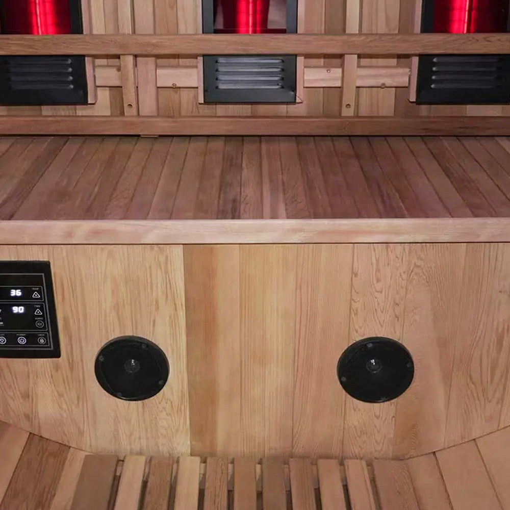 Revel Luna 3 Person Cedar Infrared Barrel Sauna Revel Saunas