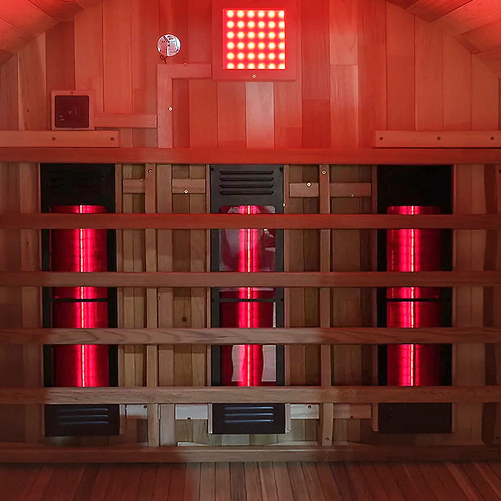 Revel Luna 3 Person Cedar Infrared Barrel Sauna Revel Saunas
