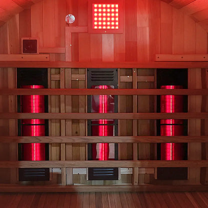 Revel Luna 3 Person Cedar Infrared Barrel Sauna Revel Saunas