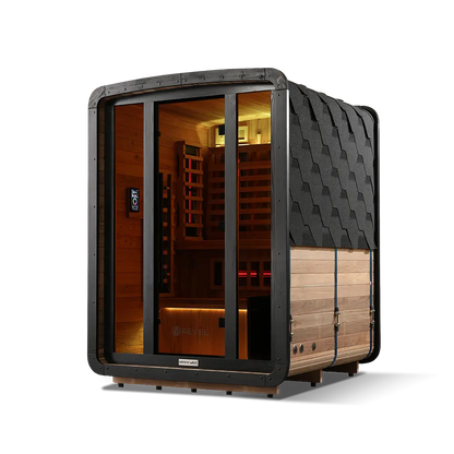 Revel Outdoor NordicWave 3 Person Infrared & Traditional Hybrid Sauna Revel Saunas
