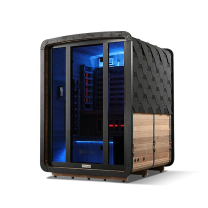 Revel Outdoor NordicWave 3 Person Infrared & Traditional Hybrid Sauna Revel Saunas