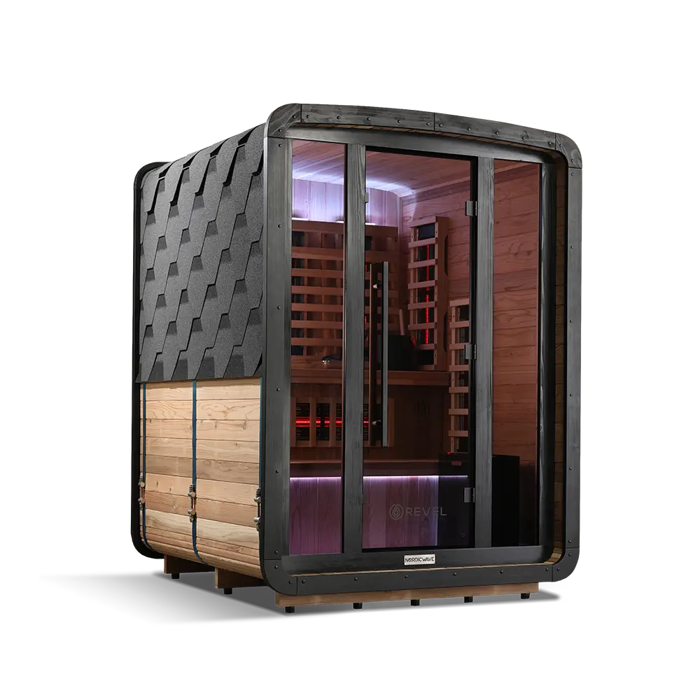 Revel Outdoor NordicWave 3 Person Infrared & Traditional Hybrid Sauna Revel Saunas