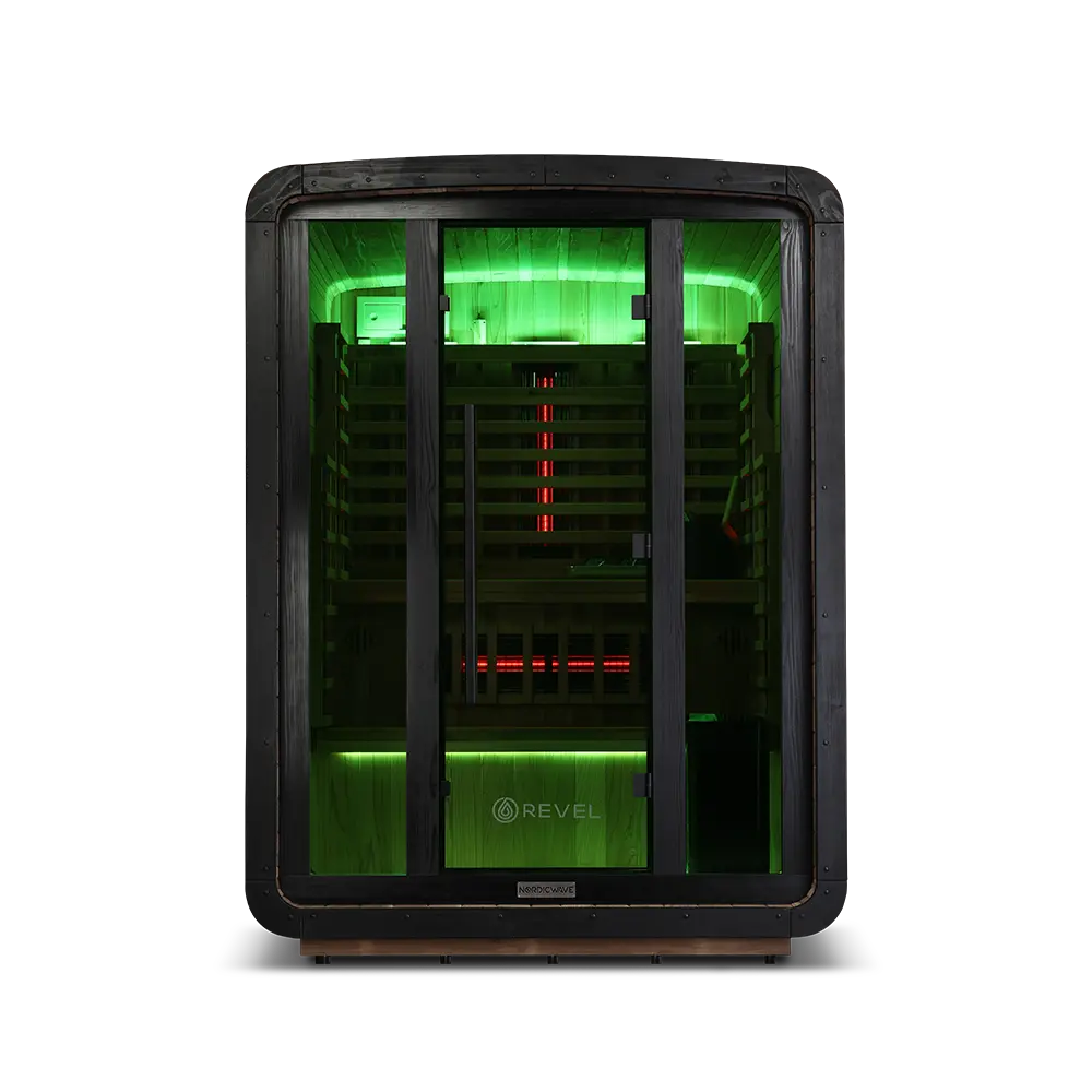 Revel Outdoor NordicWave 3 Person Infrared & Traditional Hybrid Sauna Revel Saunas