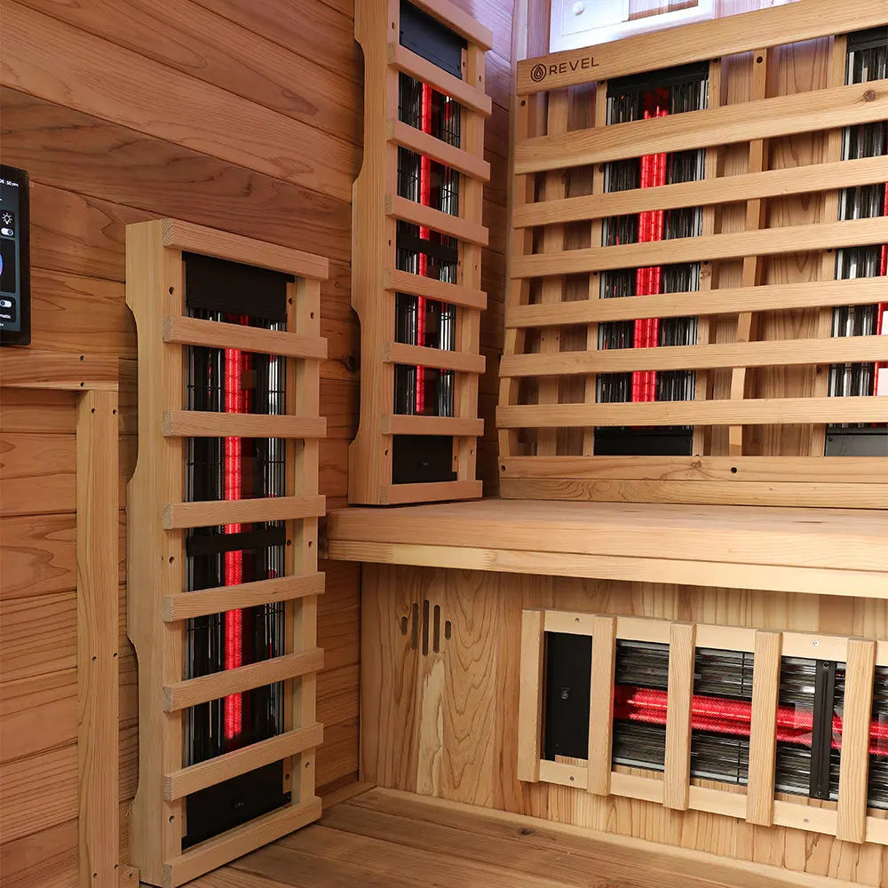 Revel Outdoor NordicWave 3 Person Infrared & Traditional Hybrid Sauna Revel Saunas