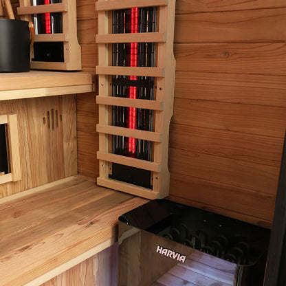 Revel Outdoor NordicWave 3 Person Infrared & Traditional Hybrid Sauna Revel Saunas