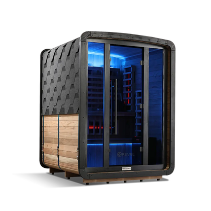 Revel Outdoor NordicWave 3 Person Infrared & Traditional Hybrid Sauna Revel Saunas
