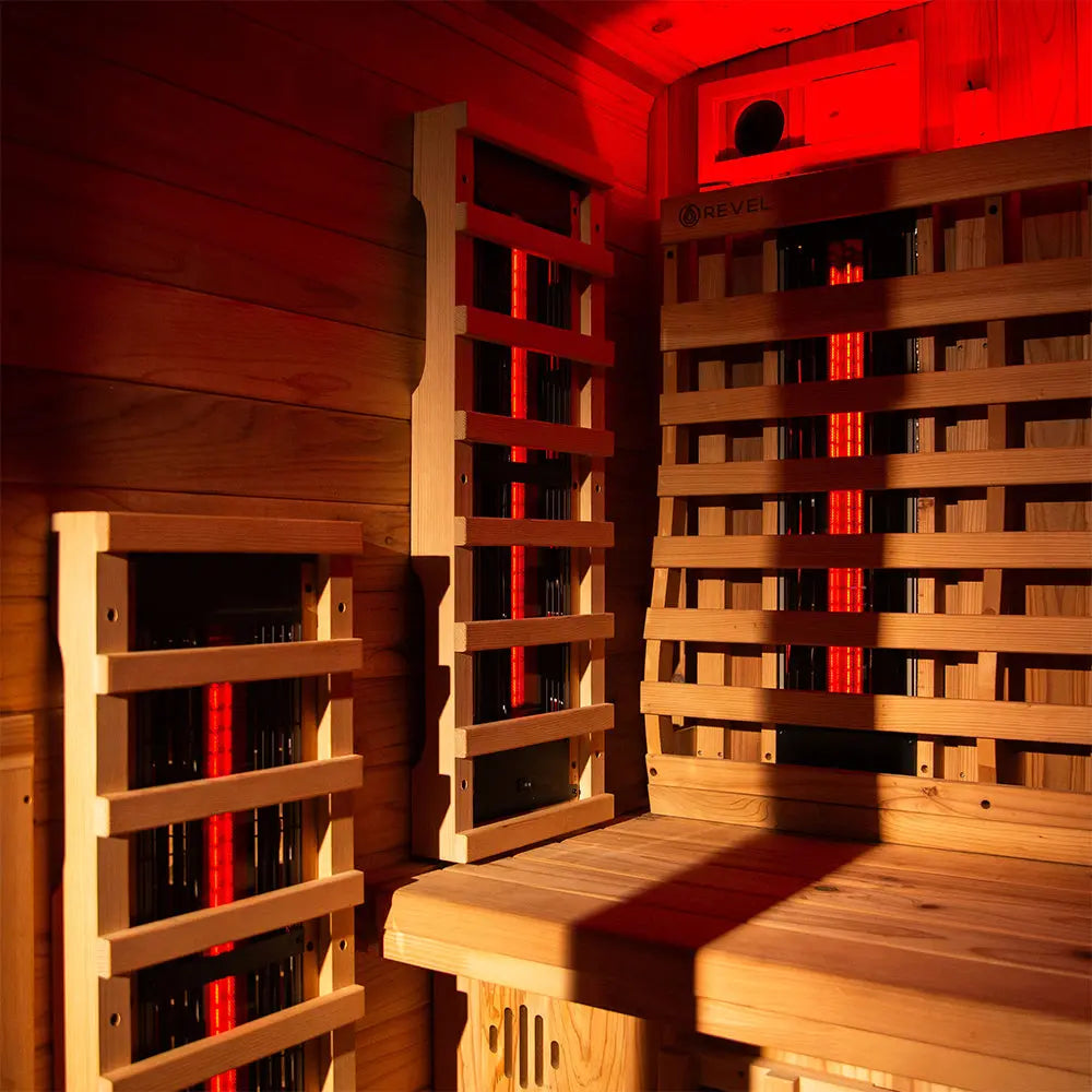 Revel Outdoor NordicWave 3 Person Infrared & Traditional Hybrid Sauna Revel Saunas