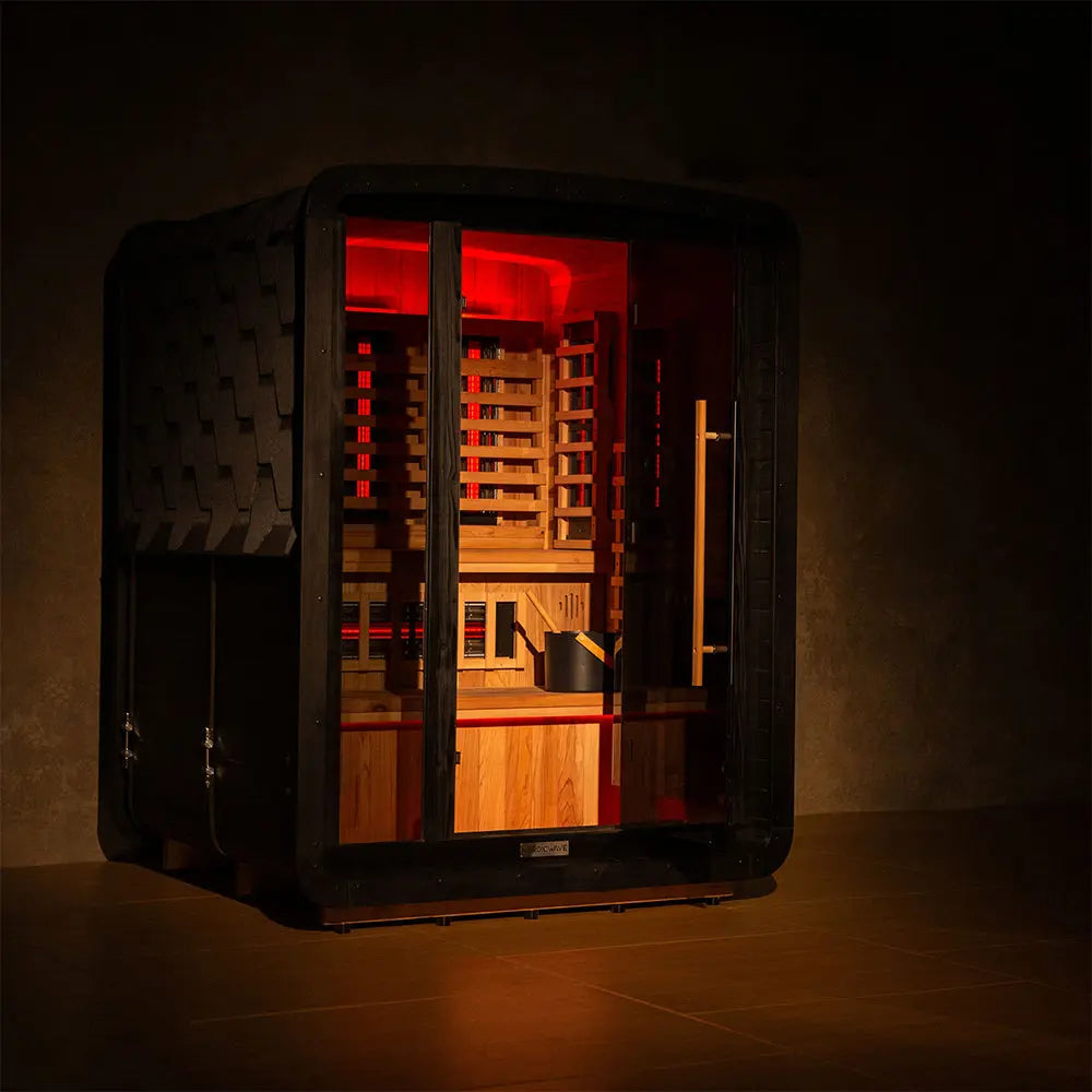 Revel Outdoor NordicWave 3 Person Infrared & Traditional Hybrid Sauna Revel Saunas