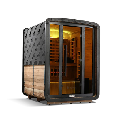 Revel Outdoor NordicWave 3 Person Infrared & Traditional Hybrid Sauna Revel Saunas