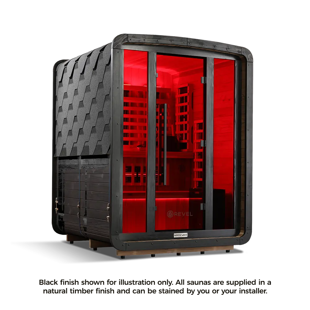 Revel Outdoor NordicWave 3 Person Infrared & Traditional Hybrid Sauna Revel Saunas
